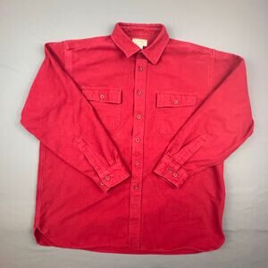 L.L. Bean Chamois Cloth Shirt | XL Red Button Down | 100% Cotton